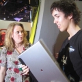 Grubby receiving his laptop from Intel