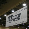 First banners go up